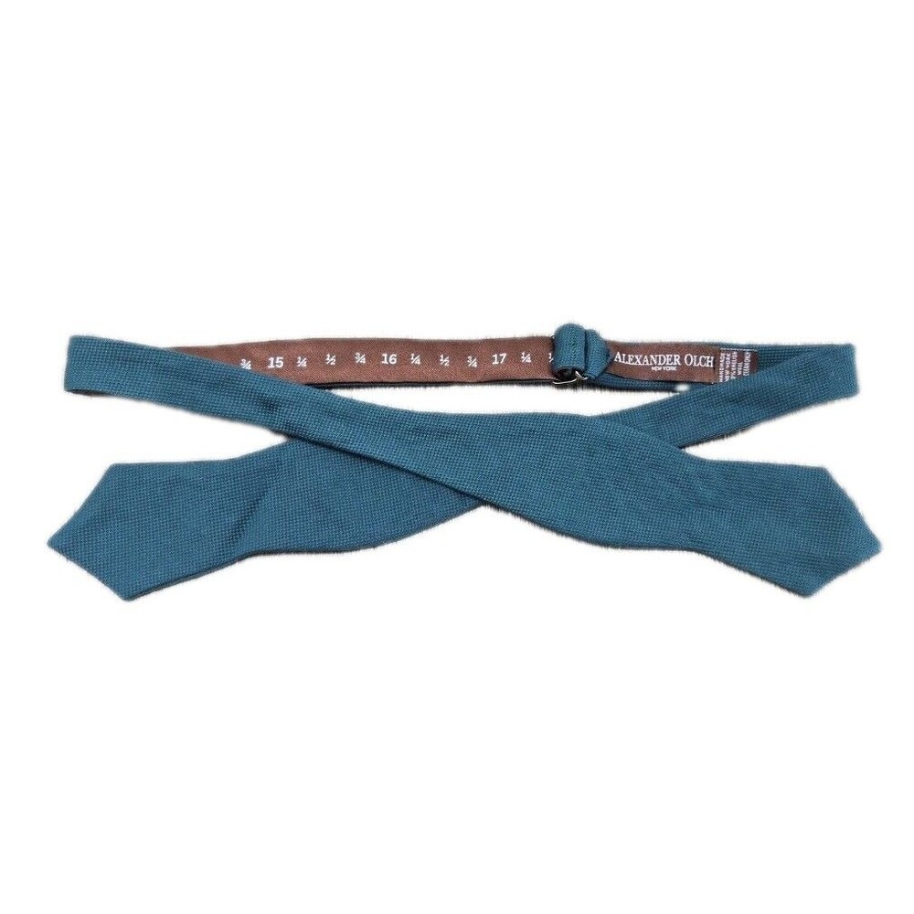ALEXANDER OLCH Men's Adjustable Bow Tie Green Handmade in NY from English Wool